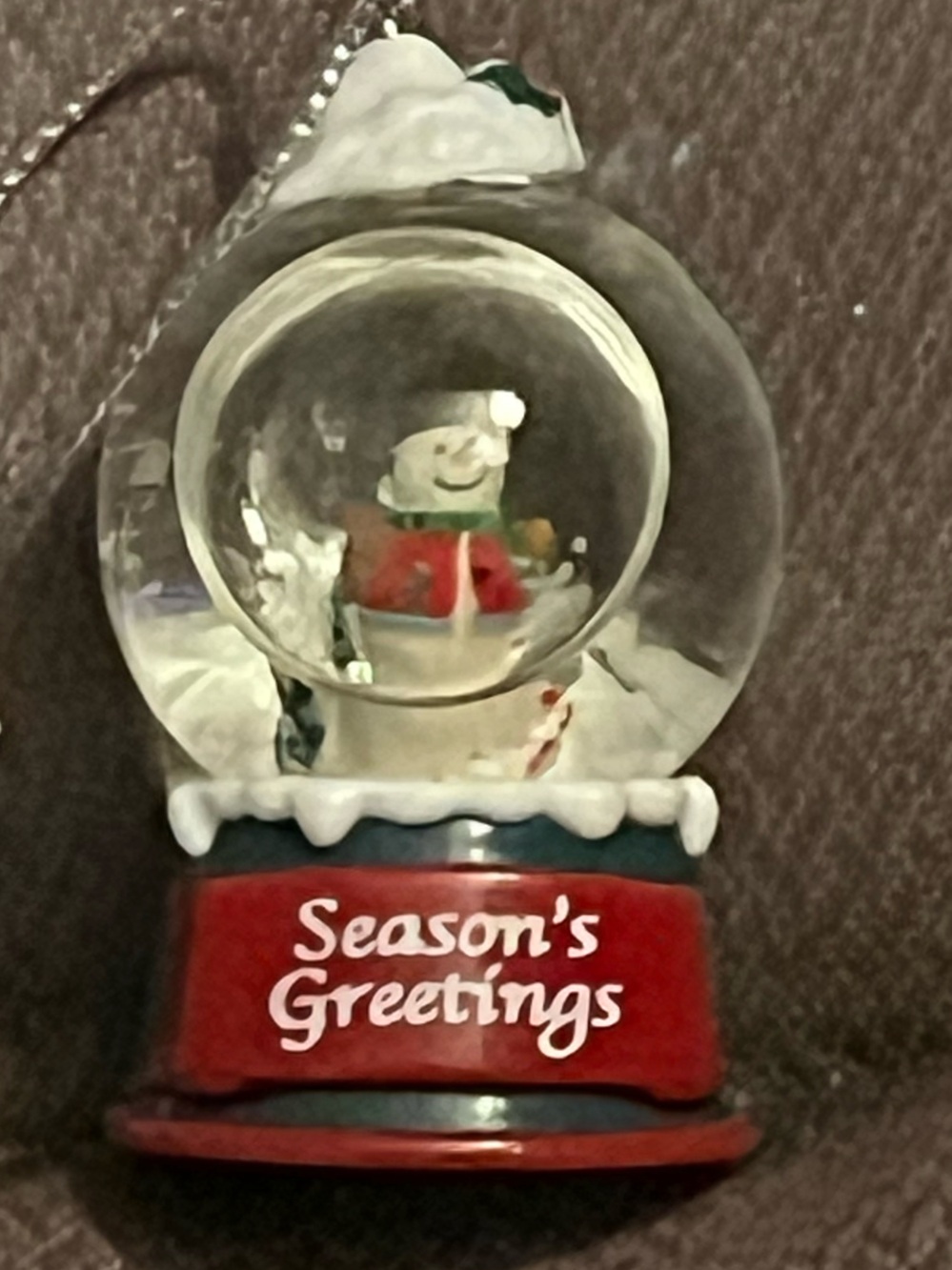 Season's Greetings Red Snow Globe Phone Charm